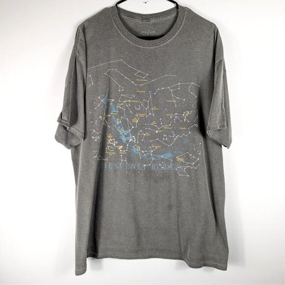 PS/LA Heavenly Bodies Constellation Graphic T Shirt Gray Mens L Astrology Tee - Picture 1 of 4